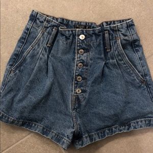 Button up jean shorts
